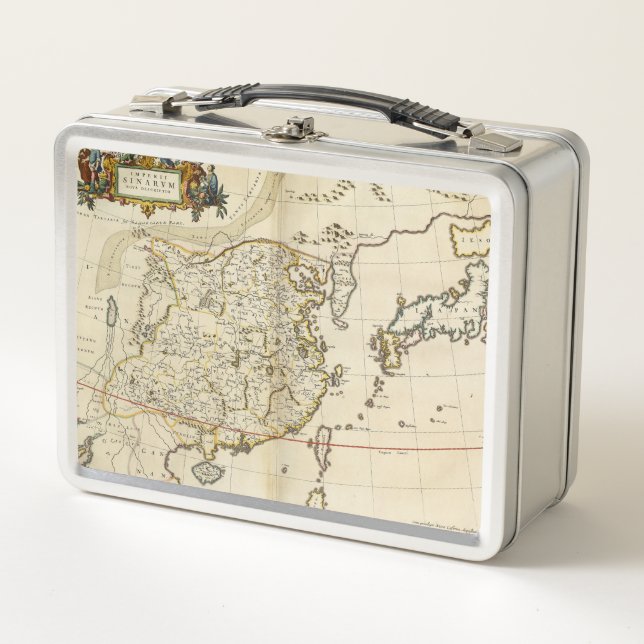 Vintage Map of China | 1662 Metal Lunch Box (Front)
