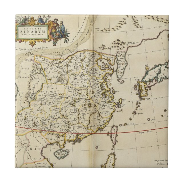 Vintage Map of China | 1662 Tile (Front)