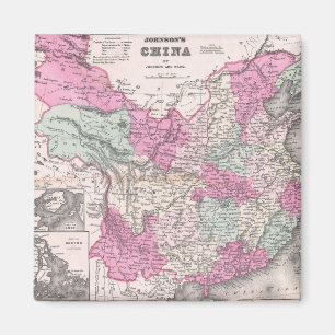 Vintage Map of China (1862) Magnet