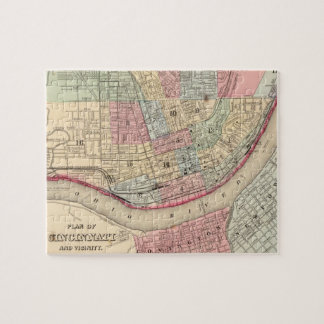 Vintage Map of Cincinnati (1780) Jigsaw Puzzle