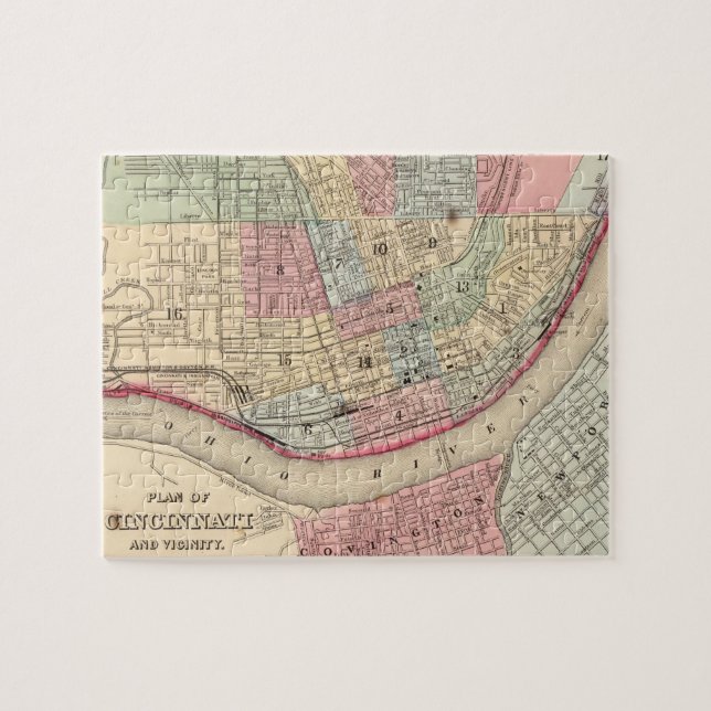 Vintage Map of Cincinnati (1780) Jigsaw Puzzle (Horizontal)