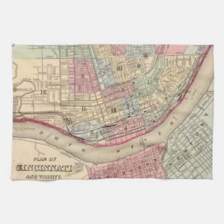 Vintage Map of Cincinnati (1780) Tea Towel