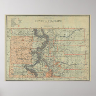 Vintage Map of Colorado (1881) Poster