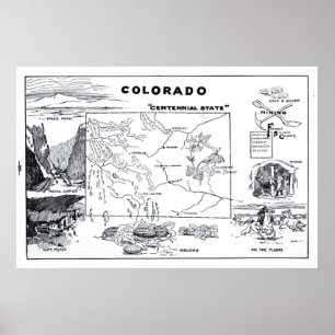 Vintage Map of Colorado (1912) Poster