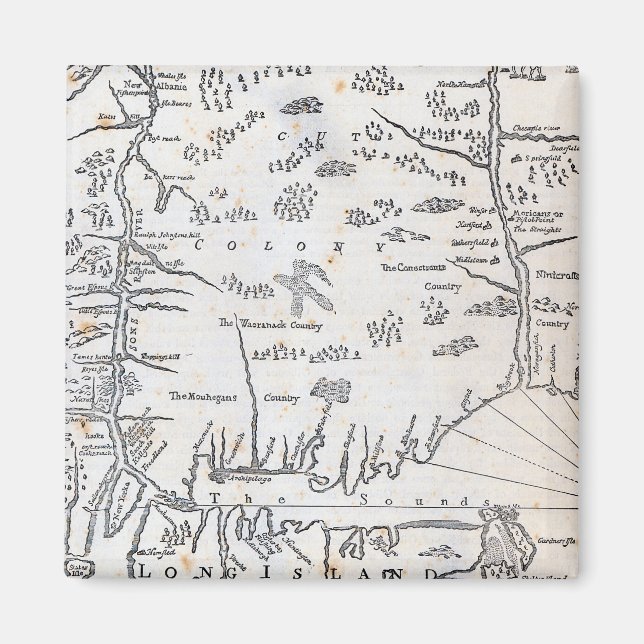 Vintage Map of Connecticut Magnet (Front)