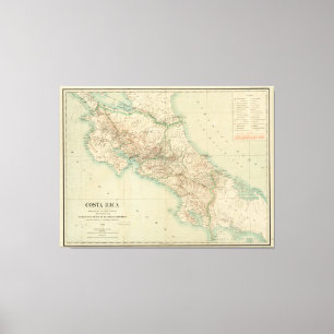 Vintage Map of Costa Rica (1903) Canvas Print