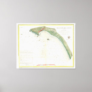 Vintage Map of Crescent City Harbour CA (1859) Canvas Print