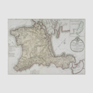Vintage Map of Crimea, Ukraine, Sevastopol Region Tissue Paper