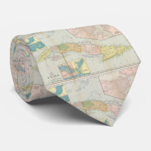 Vintage Map of Cuba (1898) Tie