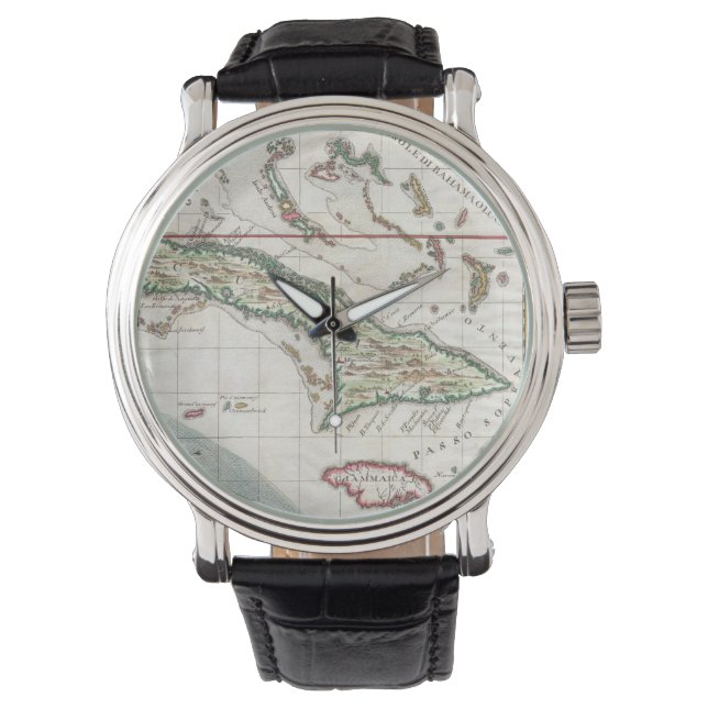 Vintage Map of Cuba and Jamaica (1763) Watch (Front)