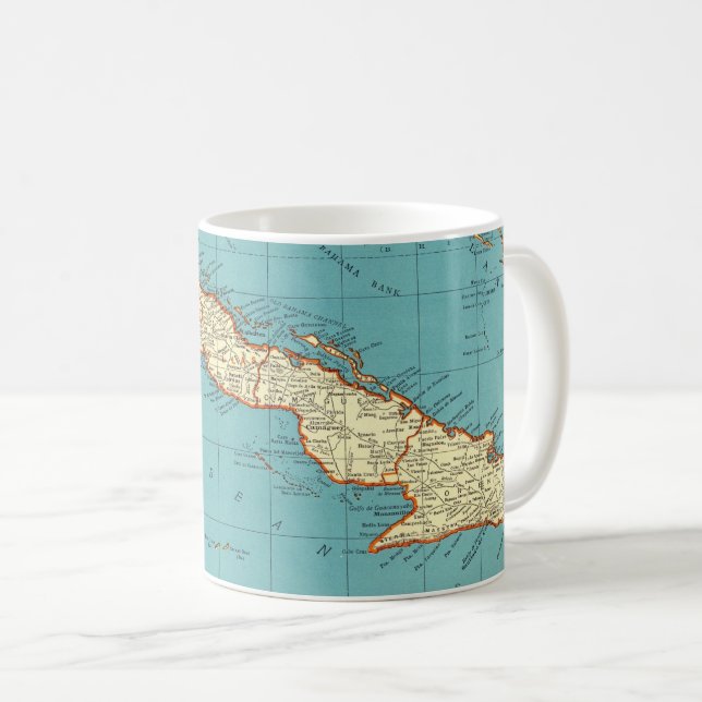 Vintage Map of Cuba  Coffee Mug (Front Right)