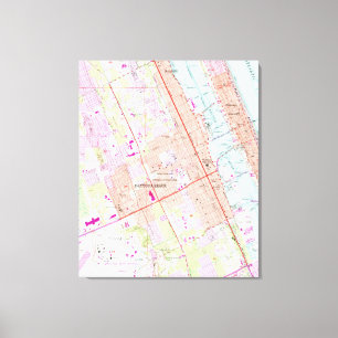 Vintage Map of Daytona Beach Florida (1952) Canvas Print