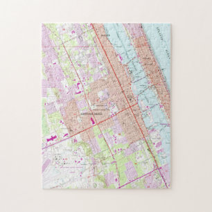Vintage Map of Daytona Beach Florida (1952) Jigsaw Puzzle