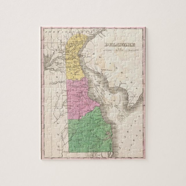 Vintage Map of Delaware (1827) Jigsaw Puzzle (Vertical)