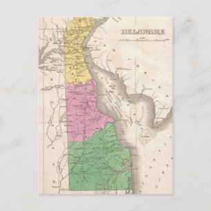 Vintage Map of Delaware (1827) Postcard