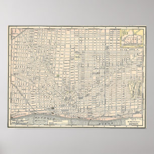 Vintage Map of Detroit (1895) Poster
