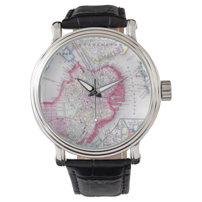 Vintage Map of Downtown Boston (1864) Watch (Front)