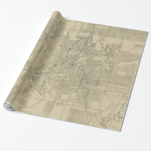 Vintage Map of Downtown Houston (1913) Wrapping Paper