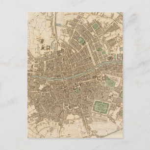 Vintage Map of Dublin (1836) Postcard