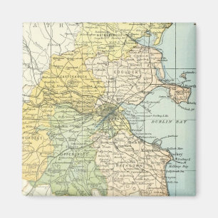 Vintage Map of Dublin and Surrounding Areas (1900) Magnet