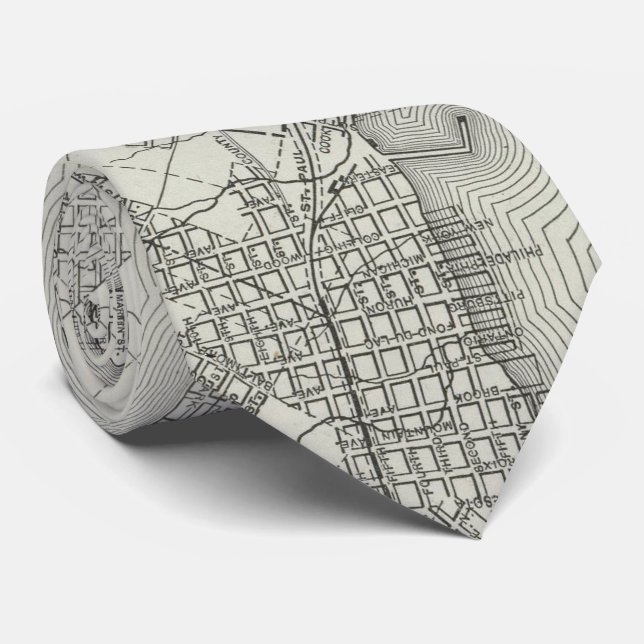 Vintage Map of Duluth MN (1901) Tie (Rolled)