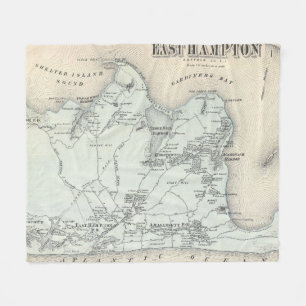 Vintage Map of East Hampton New York (1873) Fleece Blanket