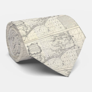 Vintage Map of Eastern North Carolina (1738) Tie