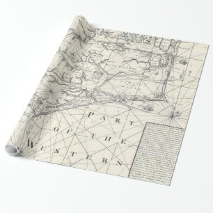 Vintage Map of Eastern North Carolina (1738) Wrapping Paper