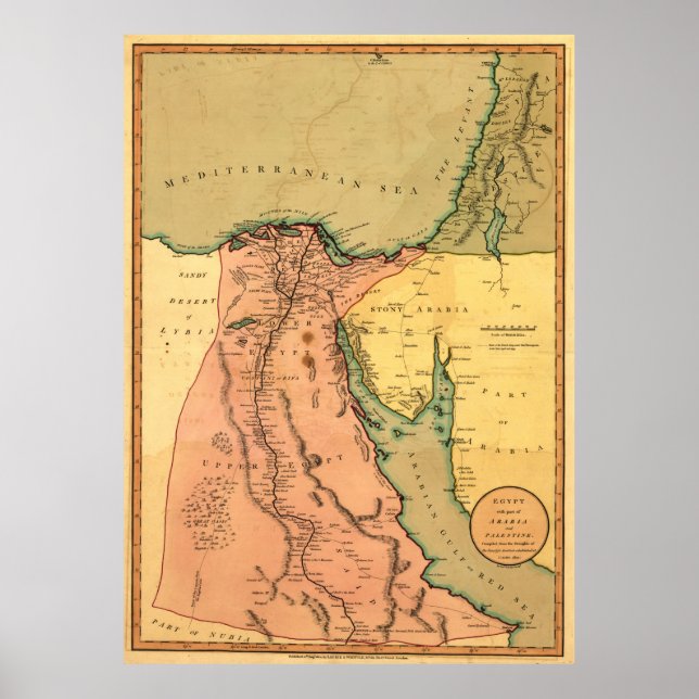 Vintage Map of Egypt (1800) Poster (Front)