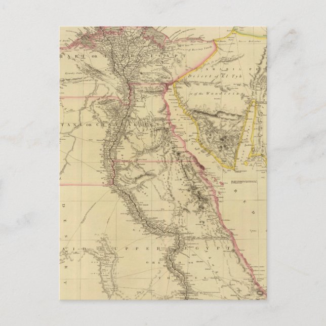 Vintage Map of Egypt (1832) Postcard (Front)