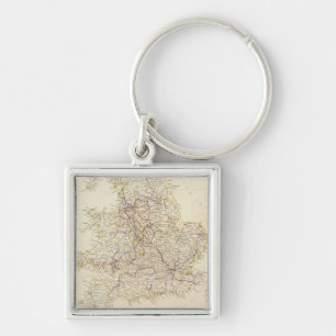 Vintage Map of England (1837) Key Ring