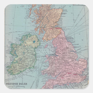 Vintage Map of England Square Sticker