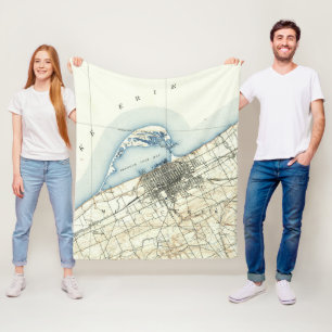 Vintage Map of Erie Pennsylvania (1899) Fleece Blanket