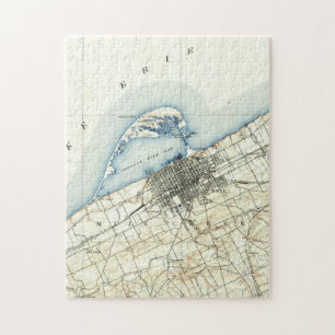 Vintage Map of Erie Pennsylvania (1899) Jigsaw Puzzle