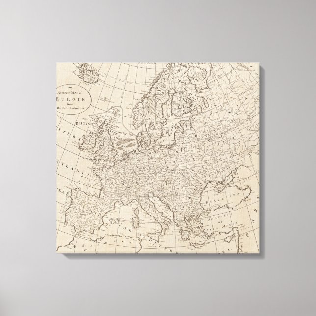 Vintage Map of Europe (1800) Canvas Print (Front)