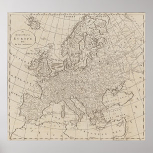 Vintage Map of Europe (1800) Poster