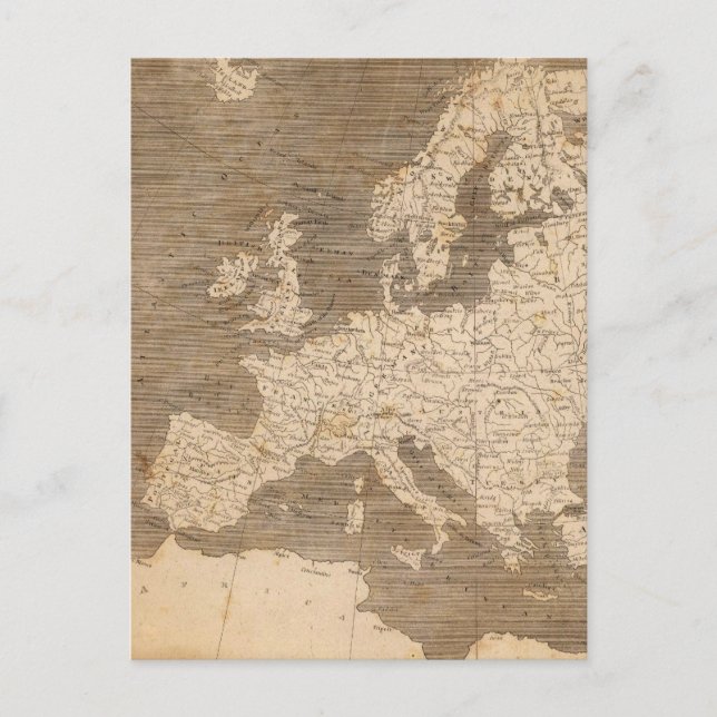 Vintage Map of Europe (1804) Postcard (Front)