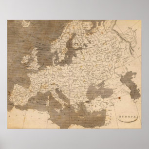 Vintage Map of Europe (1804) Poster