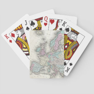 Vintage Map of Europe (1855) Playing Cards