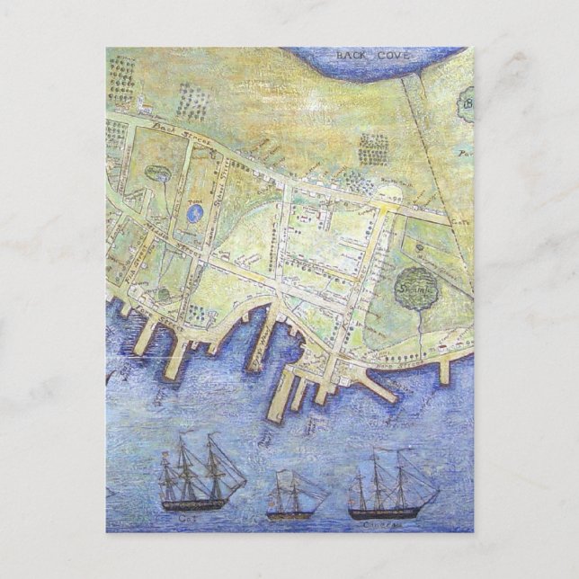 Vintage Map of Falmouth Neck Maine (1775) Postcard (Front)