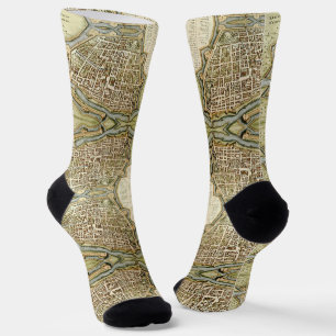 Vintage map of Ferrara, ITALY Socks