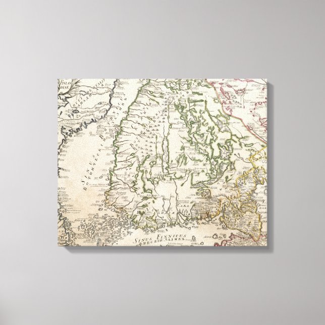 Vintage Map of Finland (1740s) Canvas Print (Front)