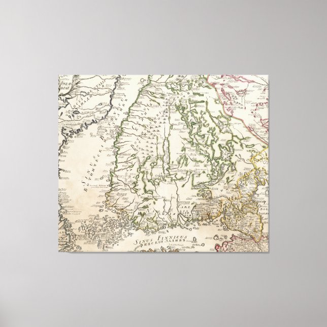 Vintage Map of Finland (1740s) Canvas Print (Front)