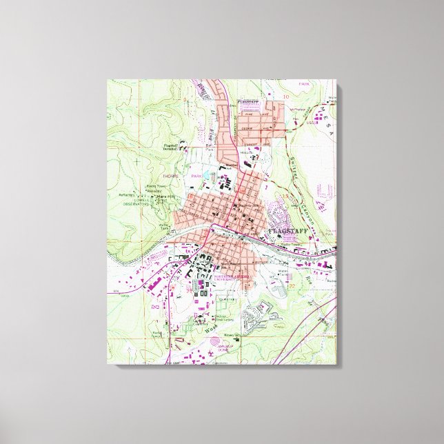 Vintage Map of Flagstaff Arizona (1962) Canvas Print (Front)