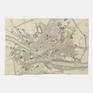 Vintage Map of Florence Italy (1835) Tea Towel