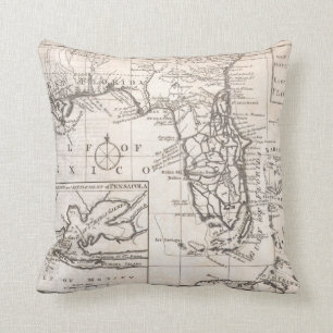 Vintage Map of Florida (1763) Cushion