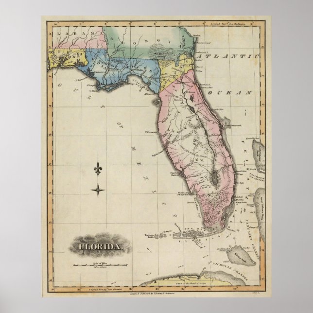 Vintage Map of Florida (1823) Poster (Front)