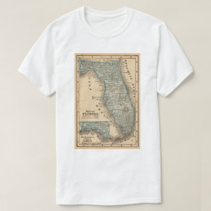  Vintage Map of Florida Gulf of Mexico T-Shirt