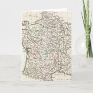 Vintage Map of France (1771) Card