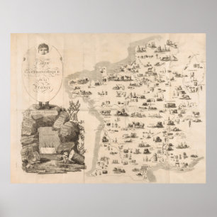 Vintage Map of France (1809) Poster